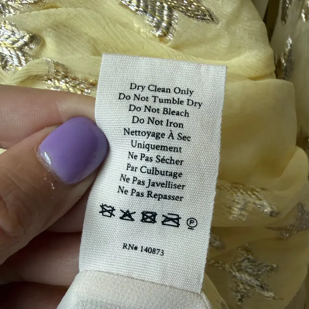 LoveShackFancy Rina Star Dress in Sunflower Size 4